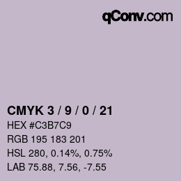 Color code: CMYK 3 / 9 / 0 / 21 | qconv.com