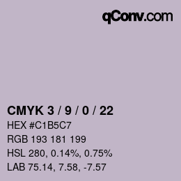 Color code: CMYK 3 / 9 / 0 / 22 | qconv.com