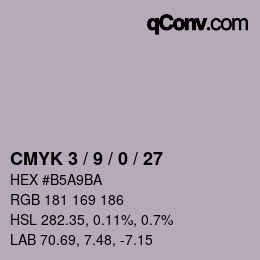 Color code: CMYK 3 / 9 / 0 / 27 | qconv.com