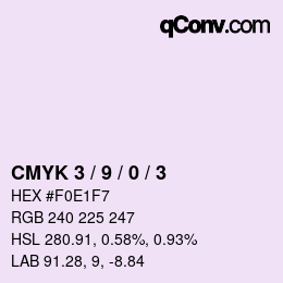 カラーコード: CMYK 3 / 9 / 0 / 3 | qconv.com
