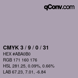 Color code: CMYK 3 / 9 / 0 / 31 | qconv.com