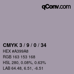 カラーコード: CMYK 3 / 9 / 0 / 34 | qconv.com