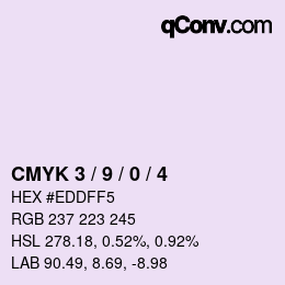 カラーコード: CMYK 3 / 9 / 0 / 4 | qconv.com