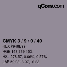 Color code: CMYK 3 / 9 / 0 / 40 | qconv.com