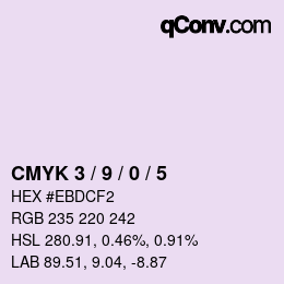 カラーコード: CMYK 3 / 9 / 0 / 5 | qconv.com
