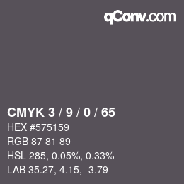 Color code: CMYK 3 / 9 / 0 / 65 | qconv.com