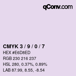 カラーコード: CMYK 3 / 9 / 0 / 7 | qconv.com
