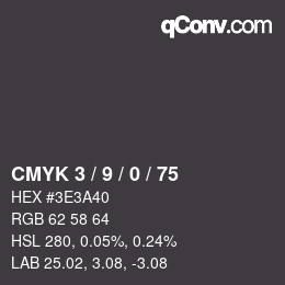 Color code: CMYK 3 / 9 / 0 / 75 | qconv.com