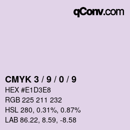 カラーコード: CMYK 3 / 9 / 0 / 9 | qconv.com