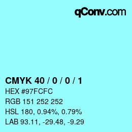 Color code: CMYK 40 / 0 / 0 / 1 | qconv.com