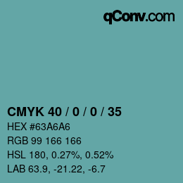 Farbcode: CMYK 40 / 0 / 0 / 35 | qconv.com