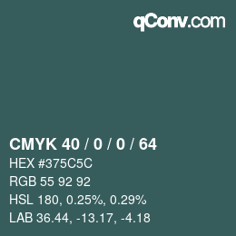 Color code: CMYK 40 / 0 / 0 / 64 | qconv.com
