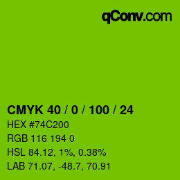 Color code: CMYK 40 / 0 / 100 / 24 | qconv.com