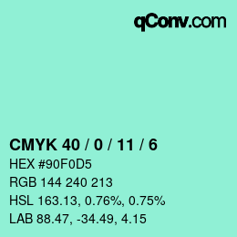 Color code: CMYK 40 / 0 / 11 / 6 | qconv.com