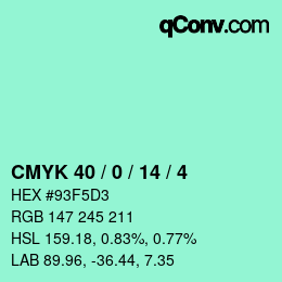 Color code: CMYK 40 / 0 / 14 / 4 | qconv.com