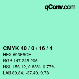 カラーコード: CMYK 40 / 0 / 16 / 4 | qconv.com