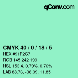 Color code: CMYK 40 / 0 / 18 / 5 | qconv.com