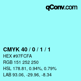 Color code: CMYK 40 / 0 / 1 / 1 | qconv.com