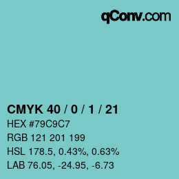 Color code: CMYK 40 / 0 / 1 / 21 | qconv.com