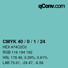 Color code: CMYK 40 / 0 / 1 / 24 | qconv.com