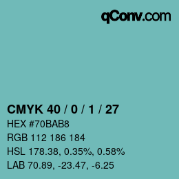 Color code: CMYK 40 / 0 / 1 / 27 | qconv.com
