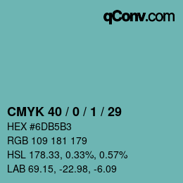 Color code: CMYK 40 / 0 / 1 / 29 | qconv.com