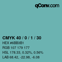 Color code: CMYK 40 / 0 / 1 / 30 | qconv.com