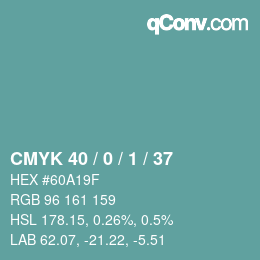 Color code: CMYK 40 / 0 / 1 / 37 | qconv.com