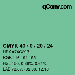 Color code: CMYK 40 / 0 / 20 / 24 | qconv.com