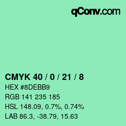 カラーコード: CMYK 40 / 0 / 21 / 8 | qconv.com