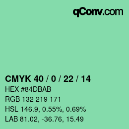 Color code: CMYK 40 / 0 / 22 / 14 | qconv.com