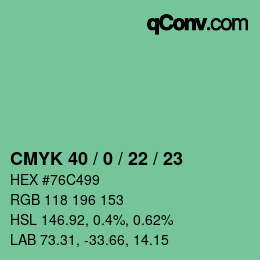 Farbcode: CMYK 40 / 0 / 22 / 23 | qconv.com