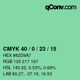 Color code: CMYK 40 / 0 / 23 / 15 | qconv.com