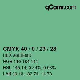 Color code: CMYK 40 / 0 / 23 / 28 | qconv.com