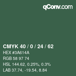 Color code: CMYK 40 / 0 / 24 / 62 | qconv.com