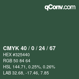 Color code: CMYK 40 / 0 / 24 / 67 | qconv.com