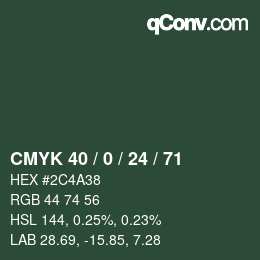 Color code: CMYK 40 / 0 / 24 / 71 | qconv.com