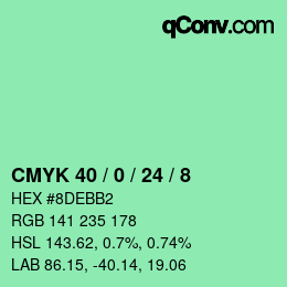 Color code: CMYK 40 / 0 / 24 / 8 | qconv.com