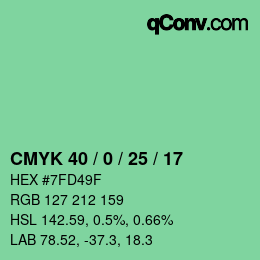 Color code: CMYK 40 / 0 / 25 / 17 | qconv.com
