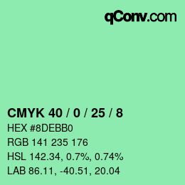 Color code: CMYK 40 / 0 / 25 / 8 | qconv.com