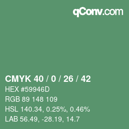Color code: CMYK 40 / 0 / 26 / 42 | qconv.com