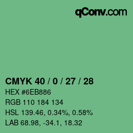 Farbcode: CMYK 40 / 0 / 27 / 28 | qconv.com