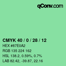 Color code: CMYK 40 / 0 / 28 / 12 | qconv.com