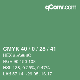 颜色代码: CMYK 40 / 0 / 28 / 41 | qconv.com