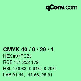 Farbcode: CMYK 40 / 0 / 29 / 1 | qconv.com