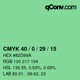 Código de color: CMYK 40 / 0 / 29 / 15 | qconv.com