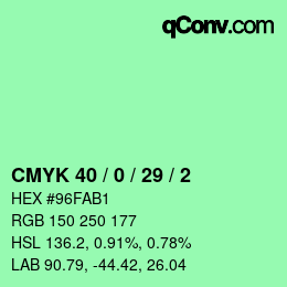 Color code: CMYK 40 / 0 / 29 / 2 | qconv.com