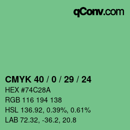 Color code: CMYK 40 / 0 / 29 / 24 | qconv.com