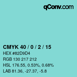 Color code: CMYK 40 / 0 / 2 / 15 | qconv.com