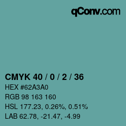 Color code: CMYK 40 / 0 / 2 / 36 | qconv.com